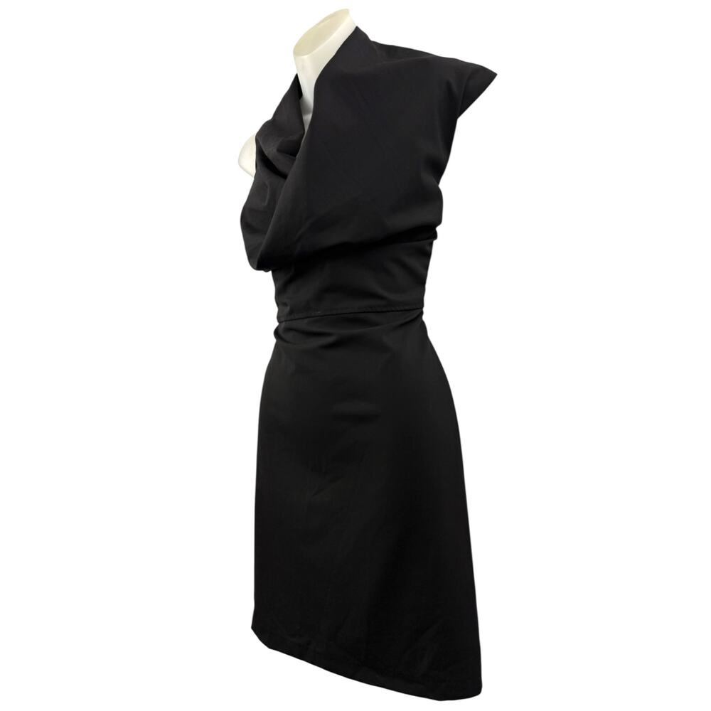 ❌SOLD❌Vintage Made in Italy by LOLITA abstract cowl neck black fitted dress - Picture 7 of 8